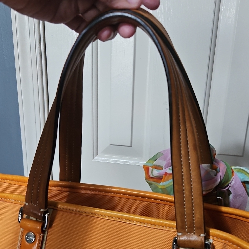 COACH EUC Orange Travel Tote Bag with Coach Scarf - Picture 11 of 16